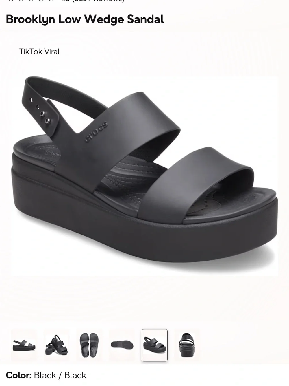 Tik Tok Viral! Crocs Women's Brooklyn Low Wedge Sandals